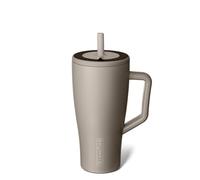 BrüMate Era Gobelet de 887 ml avec poignée et paille - Gobelet isotherme 100 % étanche avec couvercle et paille souple SoftSip - En acier inoxydable - Base adaptée aux porte-gobelets - 887 ml (mocha)