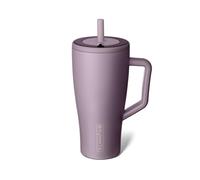 BrüMate Era Gobelet isotherme de 887 ml avec poignée et paille - Gobelet isotherme 100 % étanche avec couvercle et paille - En acier inoxydable - Base adaptée au porte-gobelet - 887 ml (Lilas Dusk)