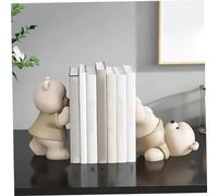 Bruettes Mignonnes, Mignons de Livres, 1 Paire Serre-Livres décoratifs Ours, Support étagère étanche à la poussière en résine, Les extrémités du Livre sans Glissement pour Les étagères, Cadeau de cré