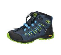 Brütting Expedition Kids High Chaussure de Course Tout Terrain, Bleu Marine/Citron, 34 EU
