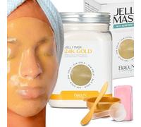 BRÜUN Jelly Mask Jar 24k Gold Mandelic AC Peel-Off Face Care Rubber Mask | 23 fl oz Skin Care Moisturizing Gel Mask Jar Spa Set