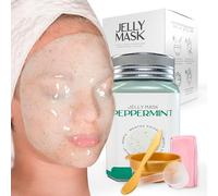 BRÜUN Peel-Off Peppermint Jelly Mask for Face Care - A 23 fl oz Rubber Mask Jar for 30 to 35 Treatments - A Skin Care Moisturizing Gel Mask of Spa Set for Men, Women and Adults