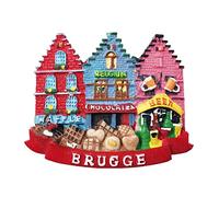 Bruges - Aimant de réfrigérateur 3D en Belgique - Cadeau souvenir - Fait à la main - Décoration de maison et de cuisine
