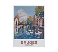 Bruges Belgium，Jigsaw Puzzles for Adults 1000 Piece, Classic Puzzle Teens Boys Girls Puzzles Sturdy Tight Fitting Pieces,Letters on Back for Ideal Challenging and Gift（38x52cm）-FB13