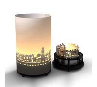 Bruges Skyline Bougie votive dans Un Coffret Cadeau de qualité supérieure, Silhouette en Acier Inoxydable 3D avec bougeoir, bougeoir et écran de Projection.