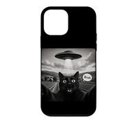 Bruh Black Cat Selfie UFO Alien Vaisseau Spatial Paranormal Meme Coque pour iPhone 12 Mini