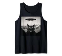 Bruh Black Cat Selfie UFO Alien Vaisseau Spatial Paranormal Meme Débardeur