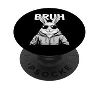 Bruh Bunny Face with Sunglasses Easter Day for Boys Men Kids PopSockets PopGrip Adhésif