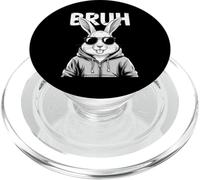 Bruh Bunny Face with Sunglasses Easter Day for Boys Men Kids PopSockets PopGrip pour MagSafe
