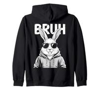 Bruh Bunny Face with Sunglasses Easter Day for Boys Men Kids Sweat à Capuche