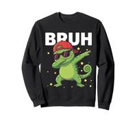 Bruh Caméléon Amusant pour Enfants garçons Amoureux des Reptiles Sweatshirt