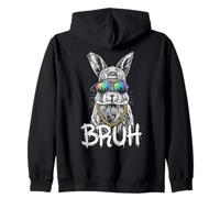 Bruh Casquette de Lunettes de Soleil Visage de Lapin pour garçons et Hommes Sweat à Capuche