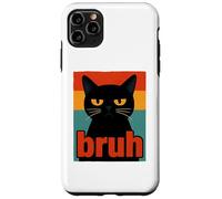 Bruh Cat - Funny Grumpy Black Cat Retro Meme Coque pour iPhone 11 Pro Max