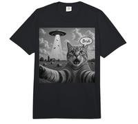 Bruh Cat Selfie UFO Alien Vaisseau Spatial Effrayant Chat Meme Graphic Comfort Colors Adult Heavyweight T-Shirt