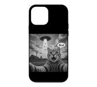 Bruh Cat Selfie UFO Alien Vaisseau Spatial Effrayant Chat Meme Graphic Coque pour iPhone 12 Mini