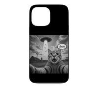 Bruh Cat Selfie UFO Alien Vaisseau Spatial Effrayant Chat Meme Graphic Coque pour iPhone 13 Pro Max