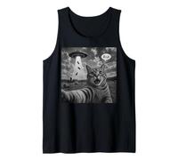 Bruh Cat Selfie UFO Alien Vaisseau Spatial Effrayant Chat Meme Graphic Débardeur