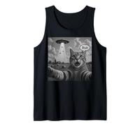 Bruh Cat Selfie UFO Alien Vaisseau Spatial Effrayant Chat Meme Graphic Débardeur
