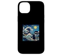 Bruh Cat Wave Mashup Mashup Art Japon Nuit étoilée Coque pour iPhone 14 Plus