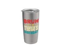 Bruh, c'est l'anniversaire de mon jumeau, frère jumeau vintage, sœur Gobelet isotherme en acier inoxydable double paroi
