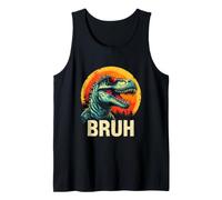 Bruh Cool Dinosaure avec Lunettes de Soleil Scène de Coucher de Soleil Débardeur