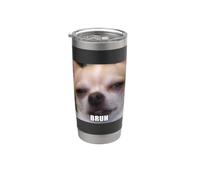 « Bruh » Drôle de Chihuahua endormi Visage Flou Chien Meme Gobelet isotherme en acier inoxydable double paroi