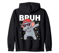 Bruh Éléphant Amusant pour Enfants garçons Amoureux des Animaux Sweat à Capuche