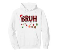 Bruh Funny Christmas Plaid Rouge Adolescents Garçons Enfants Vacances de Noël Sweat à Capuche