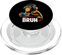 Bruh Gamer Monkey Funny Chimpanzé Jeu vidéo PopSockets PopGrip pour MagSafe
