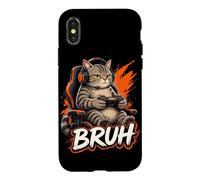 Bruh Gaming Cat Funny PC Gamer Meme Controller Jeux vidéo Coque pour iPhone X/XS
