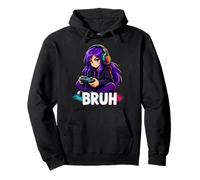 Bruh Girl Gamer Casque de Jeu vidéo Manette de Jeu Amusante Sweat à Capuche