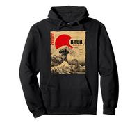 Bruh Great Wave Kanagawa Kaiju de Surf Japonais Vintage Sweat à Capuche