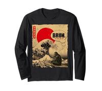 Bruh Great Wave Kanagawa Vintage Japanese Surf Bigfoot Manche Longue