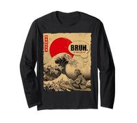 Bruh Great Wave Kanagawa Vintage Japanese Surf Bigfoot Manche Longue