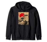 Bruh Great Wave Kanagawa Vintage Japanese Surf Bigfoot Sweat à Capuche