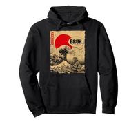 Bruh Great Wave Kanagawa Vintage Japanese Surf Bigfoot Sweat à Capuche