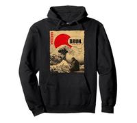 Bruh Great Wave Kanagawa Vintage Japanese Surf Bigfoot Sweat à Capuche