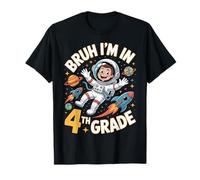 Bruh I’m 4th Grade Funny Astronaut School Dabbing Boy T-Shirt