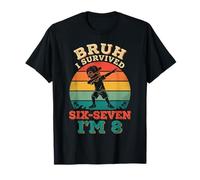 Bruh I Survived 6 7 Six Sept, 8e Anniversaire, Enfants, garçons, tamponnage T-Shirt