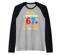 Bruh I Survived 67 Days of School Funny Boys Girls Kids Manche Raglan