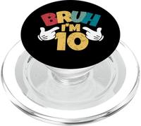 Bruh Im 10 10e Anniversaire garçon Double Chiffre rétro 10 Ans PopSockets PopGrip pour MagSafe