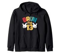 Bruh I'm 13e Anniversaire garçon Officiel rétro Sweat à Capuche