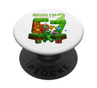 Bruh I'm 2 But One-Day I'll Be 67 Retro 2nd Birthday Kids PopSockets PopGrip Adhésif
