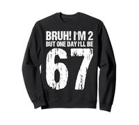 Bruh I'm 2 But One-Day I'll Be 67 Retro 2nd Birthday Kids Sweatshirt
