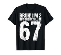 Bruh I'm 2 But One-Day I'll Be 67 Retro 2nd Birthday Kids T-Shirt
