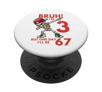 Bruh I'm 3 But One-Day I'll Be 67 Retro 3rd Birthday Kids PopSockets PopGrip Adhésif