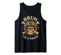 Bruh I'm a Pirate Skull Lazy Costume Halloween Humor Débardeur