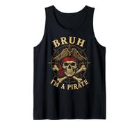 Bruh I'm a Pirate Skull Lazy Costume Halloween Humor Débardeur