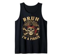 Bruh I'm a Pirate Skull Lazy Costume Halloween Humor Débardeur