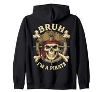Bruh I'm a Pirate Skull Lazy Costume Halloween Humor Sweat à Capuche